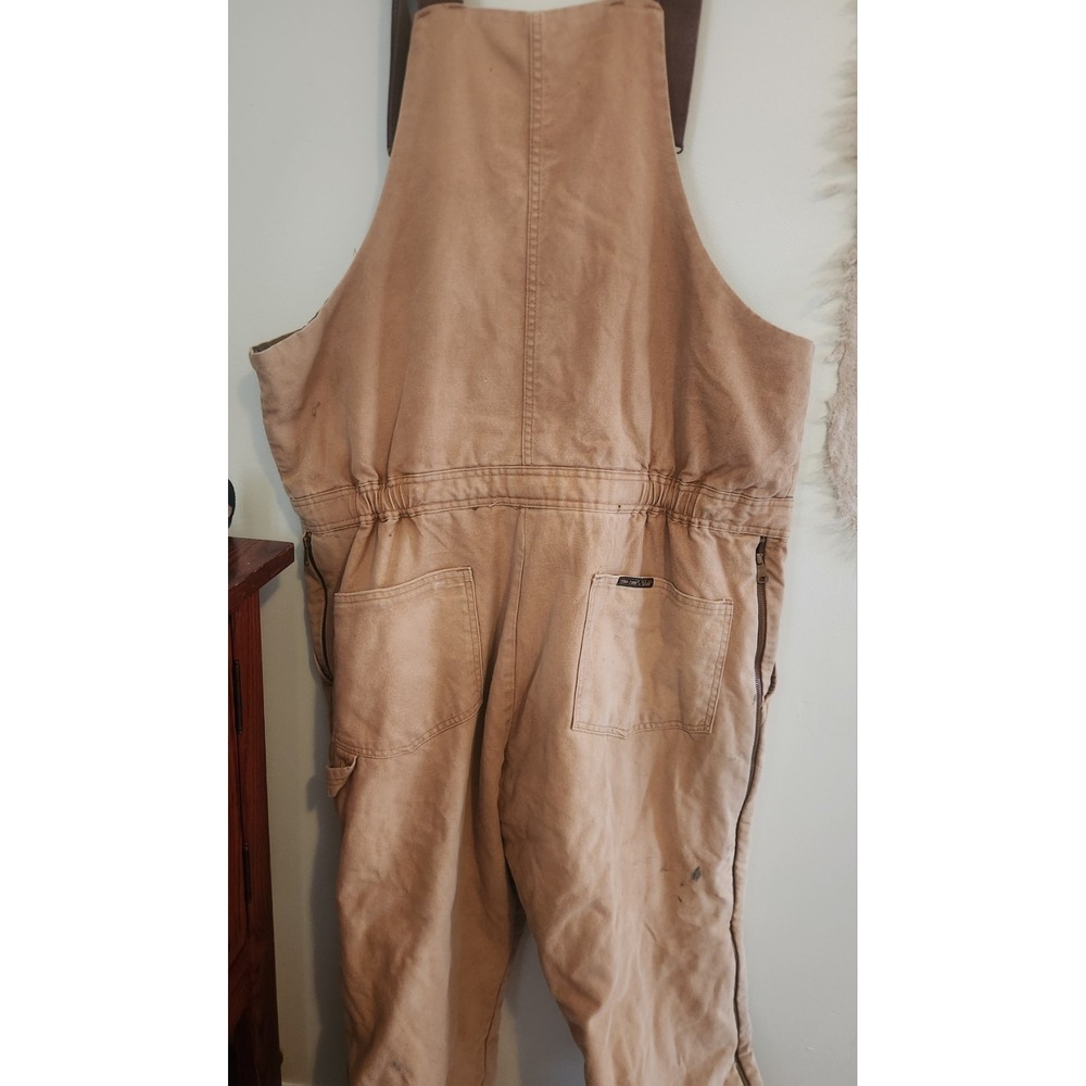 WALLS Insulated‎ Bib Overalls Sz XLarge Tall Short Dark Khaki VTG